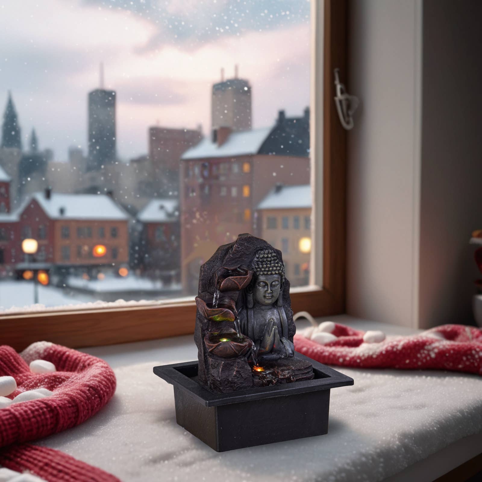 Zen'Arôme – Ornamento por atacado – Fonte Buddha Spiritualidade - Atmosfera Zen com Luzes LED5