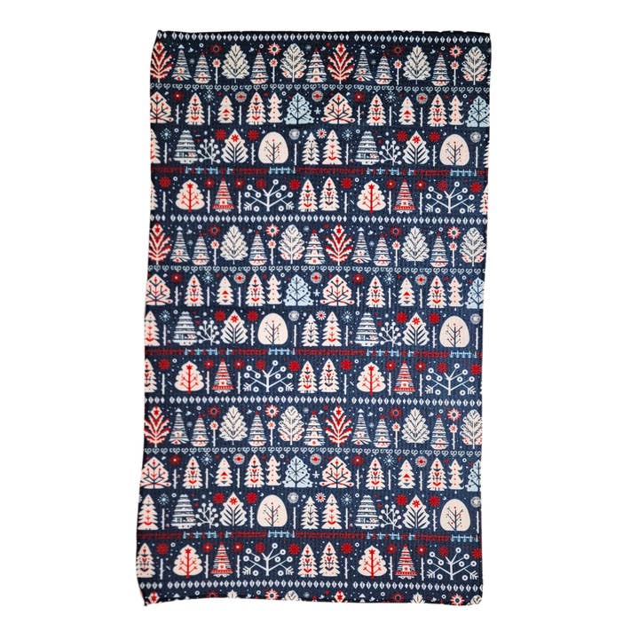 Driftless Studios - Wholesale Tea Towel - Nordic Sweater Pattern - Christmas Decor Waffle Tea Towels