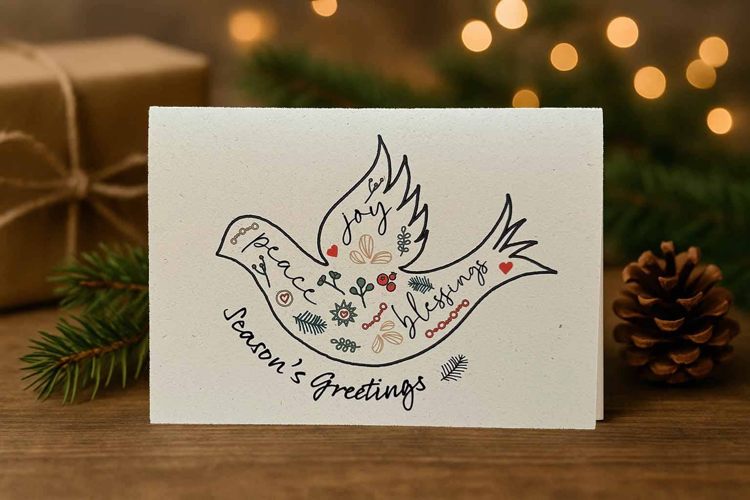 Tall Order – Conjunto de notas por atacado – Pack de Cartões de Natal Dove - multipack, Boas Festas3