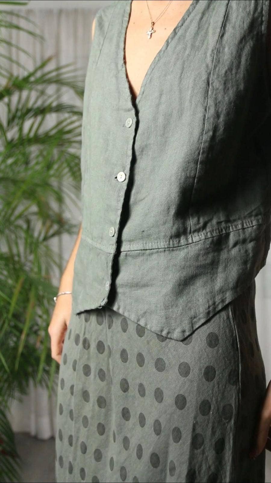 Linen & More - Wholesale Skirt - Women's - REF 13561 POLKA DOT SKIRT 100% LINEN4
