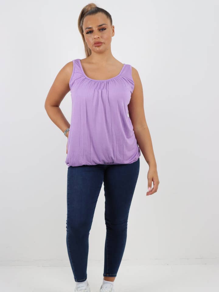 Miss Bold – wholesale Tank top – Women′s – Italian Plain Basic Elasticated Hem Vest top4