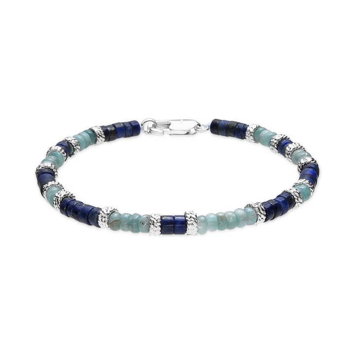 Luxenter - Wholesale Beaded Bracelet - Pulsera Luxenter acabado plata y Amazonita - Ekap
