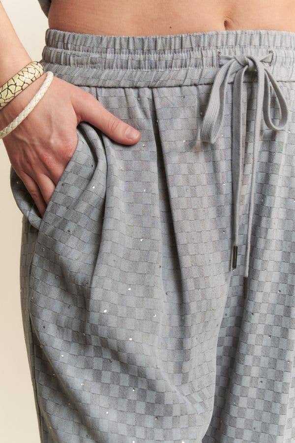 Davi & Dani – wholesale Set med topp och byxa – Dam – RUTIG DENIMSKJORTA MED KNAPPAR OCH LÅNGBYXOR8