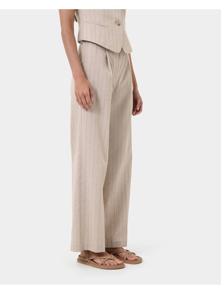 Forcast - Vendita all'ingrosso Pantalone - Donna - Pantaloni da donna Forcast Ria Stripe in misto cotone9