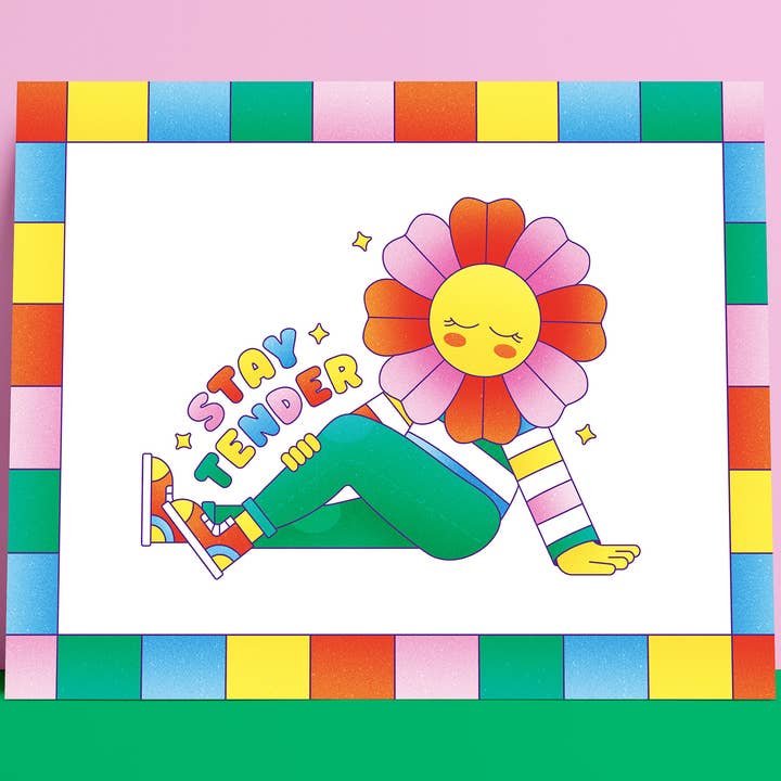 Stay Tender Flower Art Print | Positive | Self Love | Cute for wholesale by Kidnichols