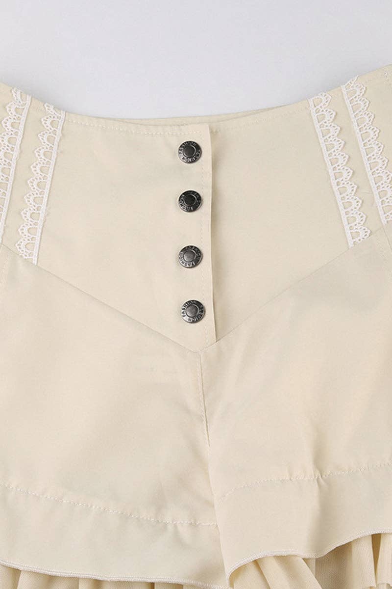 CÁQUI Calções Casuais com Bainha de Folhos e Atacadores para venda a revendedores na Faire6