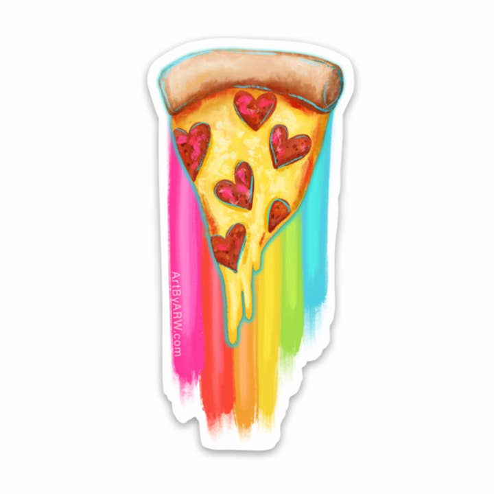 Pizza Waterproof Mini Sticker for wholesale by Amanda Rose Warren