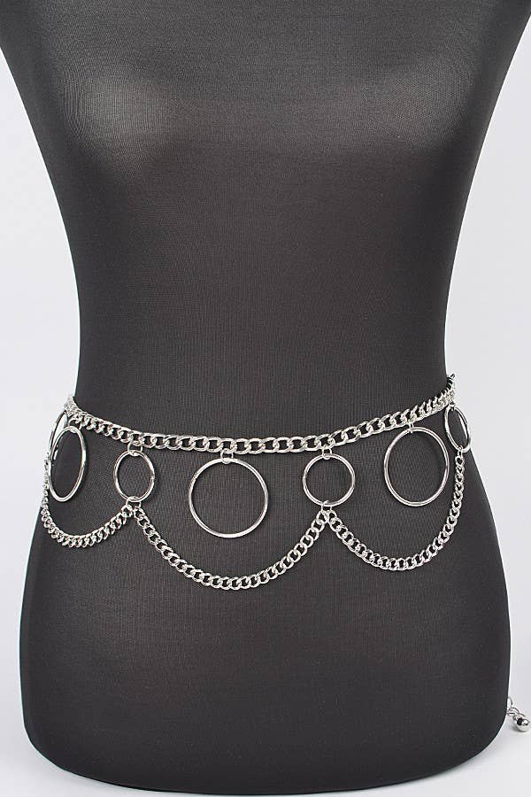Oblige by G - Wholesale Belt - Women's - Circle Chain Metal Waist Belt
 PB85221