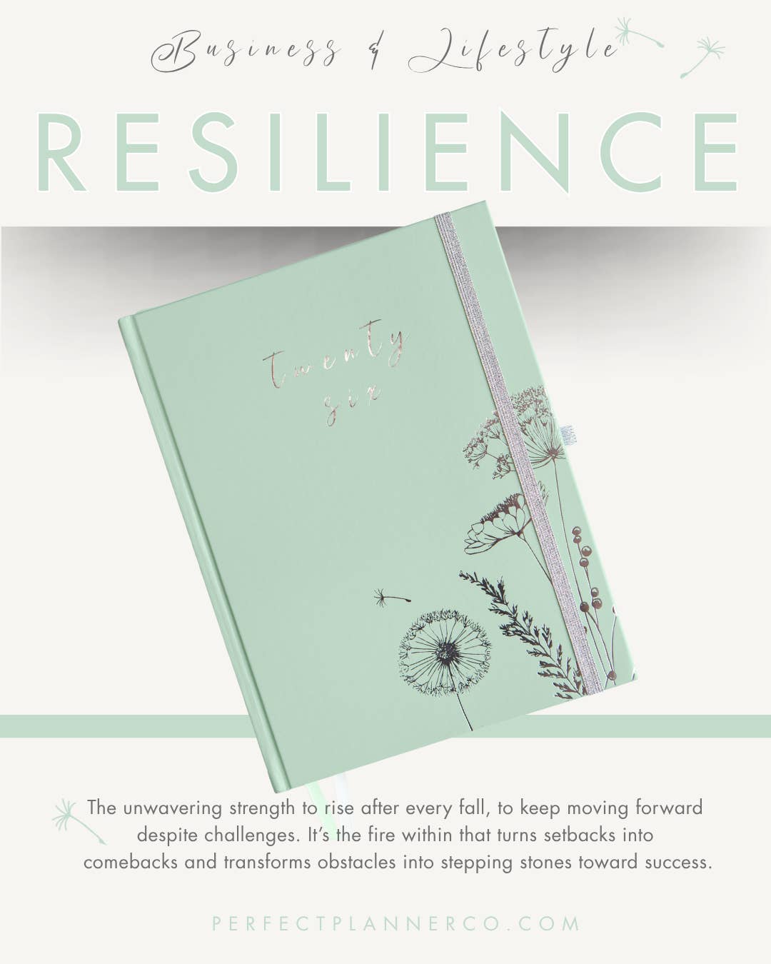 Perfect Planner Company – Agenda por atacado – Planeador de Negócios e Estilo de Vida 2026 - Menta