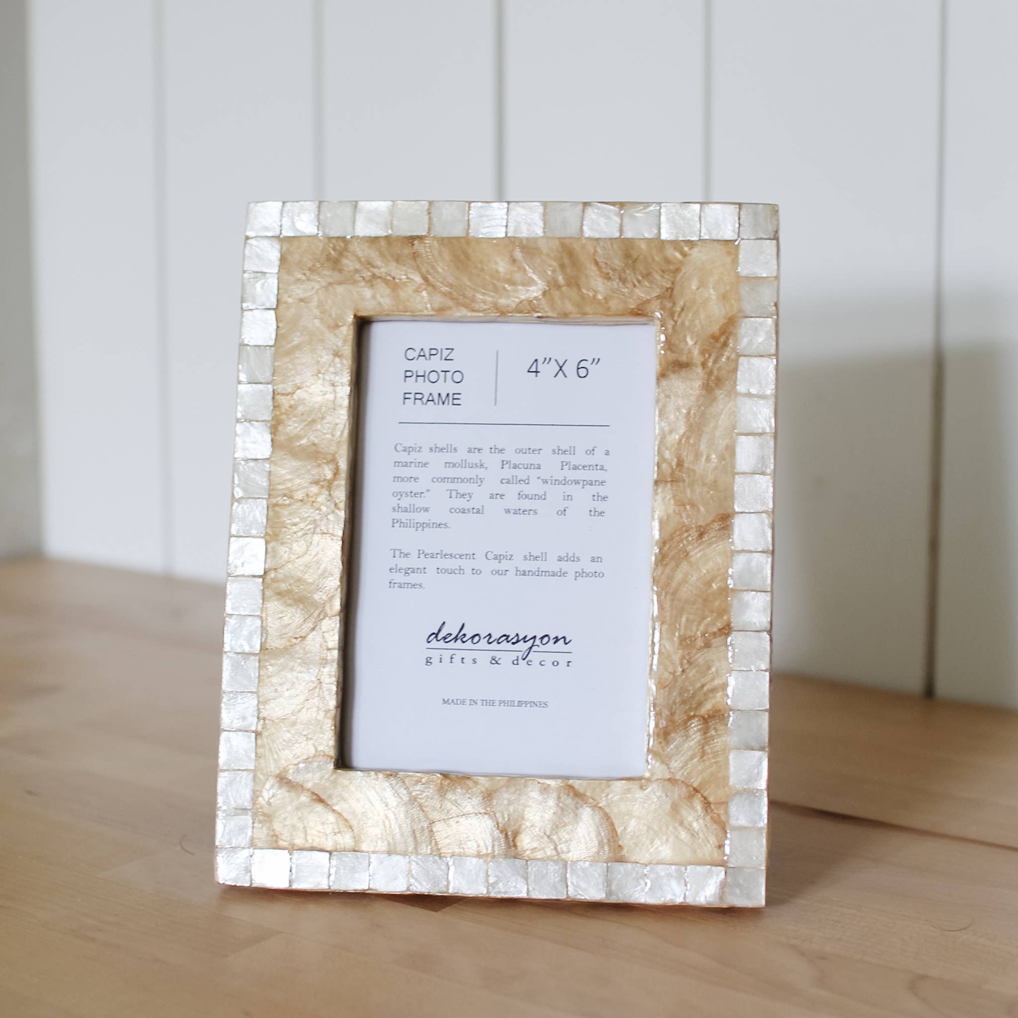 Dekorasyon Gifts  Decor – wholesale Picture frame – 4" x 6" Capiz Mosaic Photo Frame4