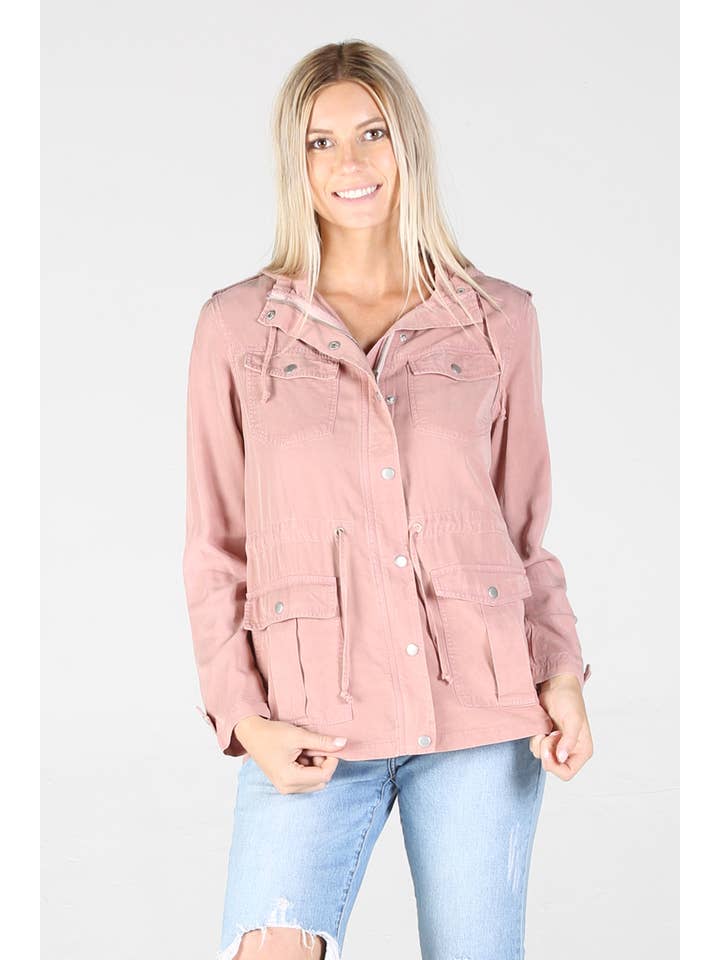 ANGIE - Wholesale Jacket - Women's - SJ629-ASIS TENCEL UTILITY JACKET3