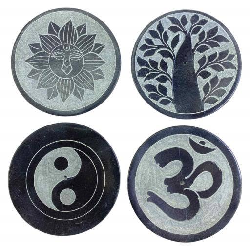 Zenn Round Ash Catcher Om Sun Yin Yang & Tree Of Life D-339 for wholesale by International Gifts Ltd.