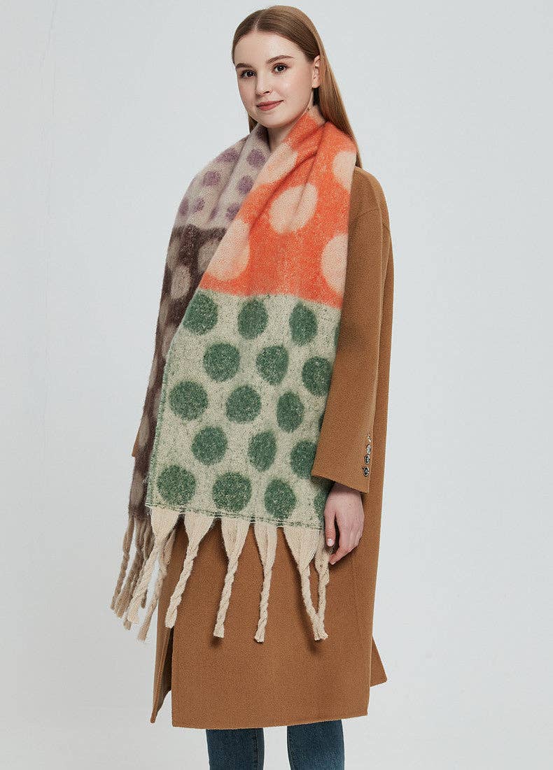 Dipped Shop – Cachecol - Mulher por atacado – Borla de Ponta de Cor Contraste DPKS102614