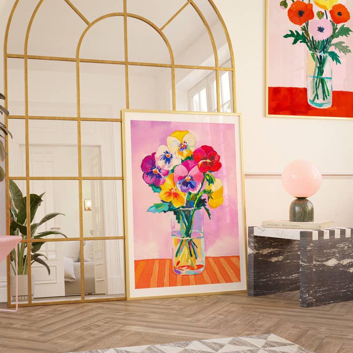 Julia Ockert – Impressão artística por atacado – Impressão de Arte Pansies In Wonderland3