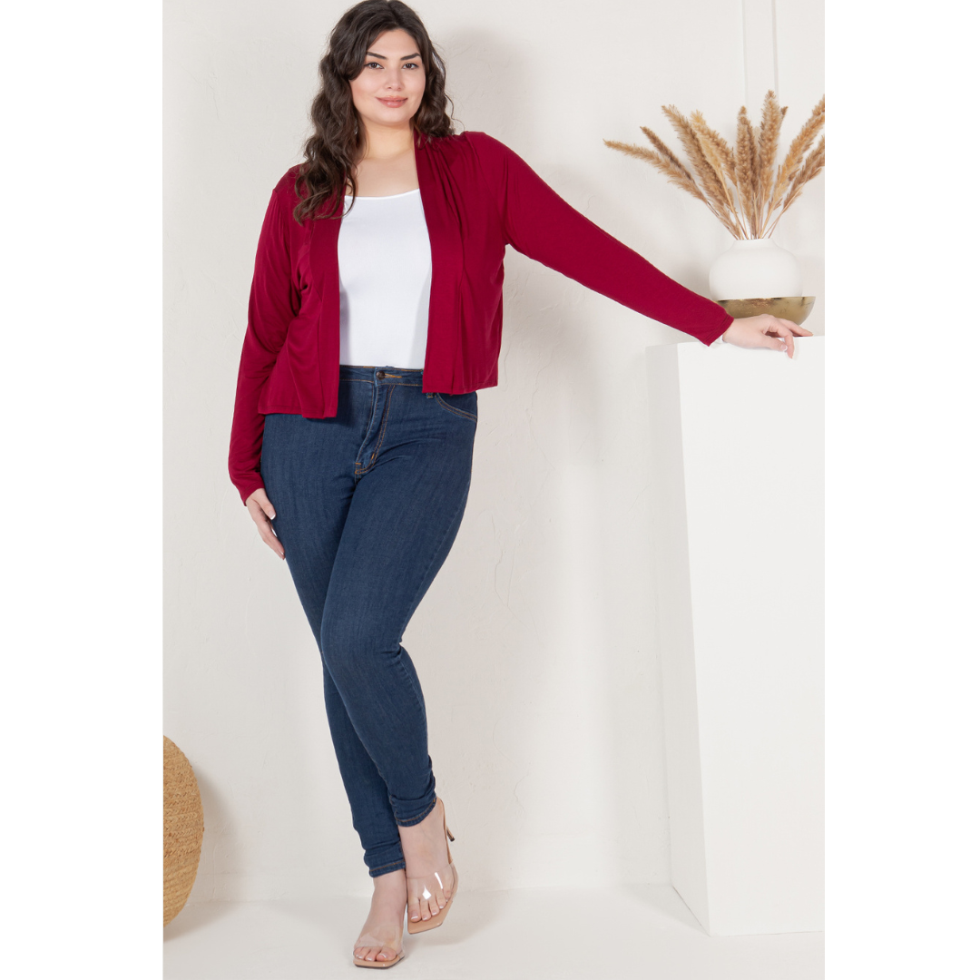 Azules Clothing – Großhandel Strickjacke – Damen – Langärmelige Strickjacke in Übergröße mit kurzem Schnitt10