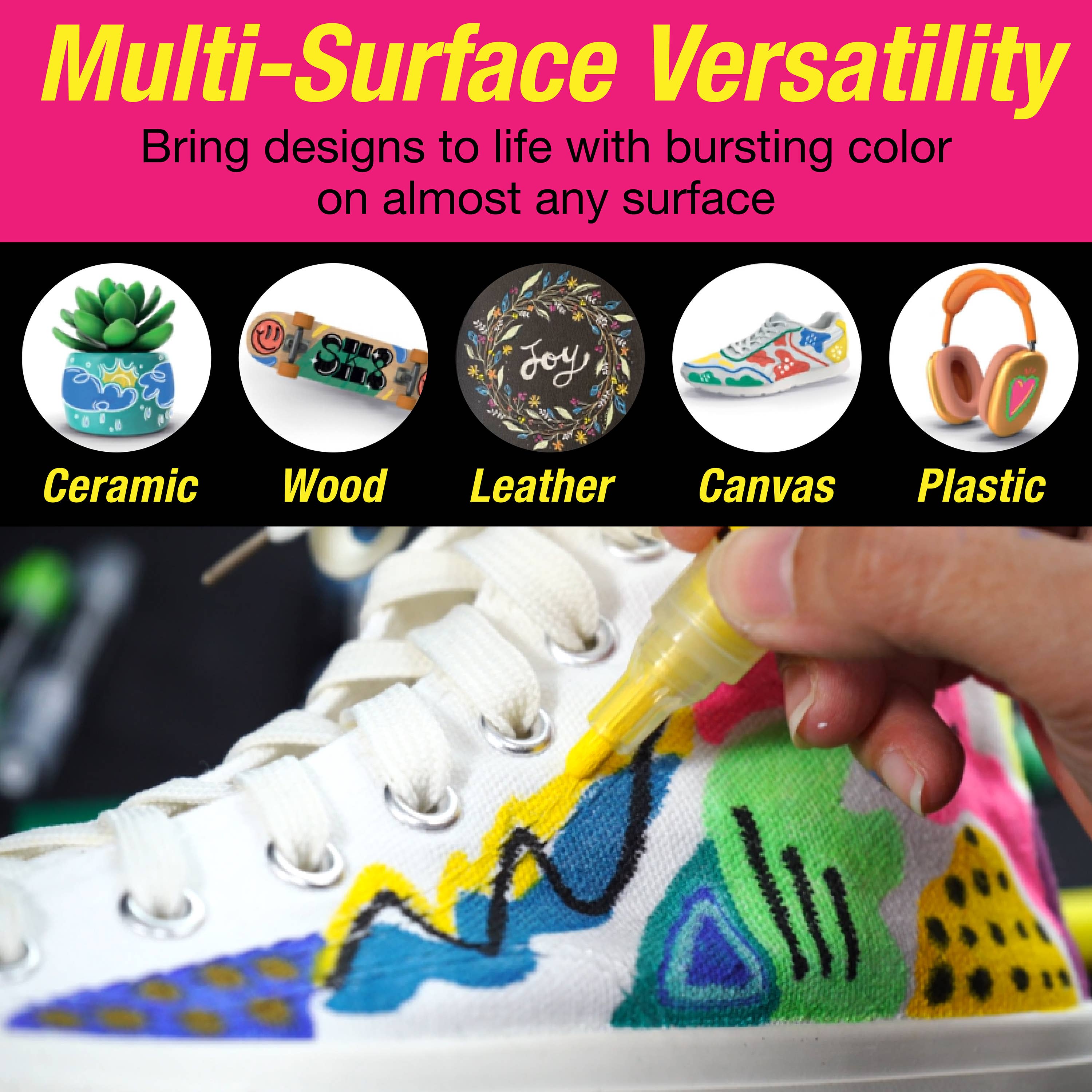 Faber-Castell / Creativity for Kids - Vente Marqueurs - Marqueurs Acryliques Shake & Paint 4 Ct Couleurs Néon3