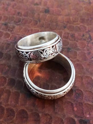 Hand Crafted Sterling Silver Filigree Spinner Ring for wholesale by Ganesh Himal Trading