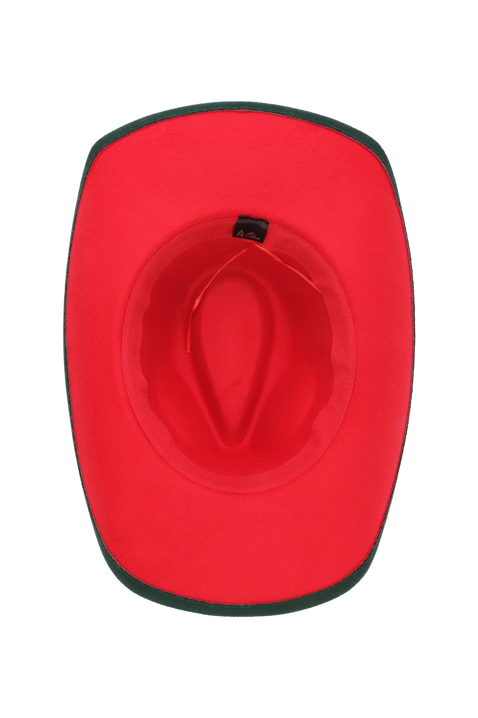 Cap Zone - Wholesale Cowboy Hat - Unisex - Longhorn Stitch Belt Two Tone Felt Cowboy Hat20