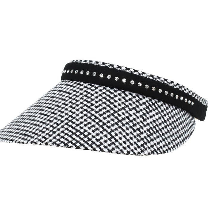 Marilyn Checked Crystal Visor for wholesale by dolly mama designs, inc