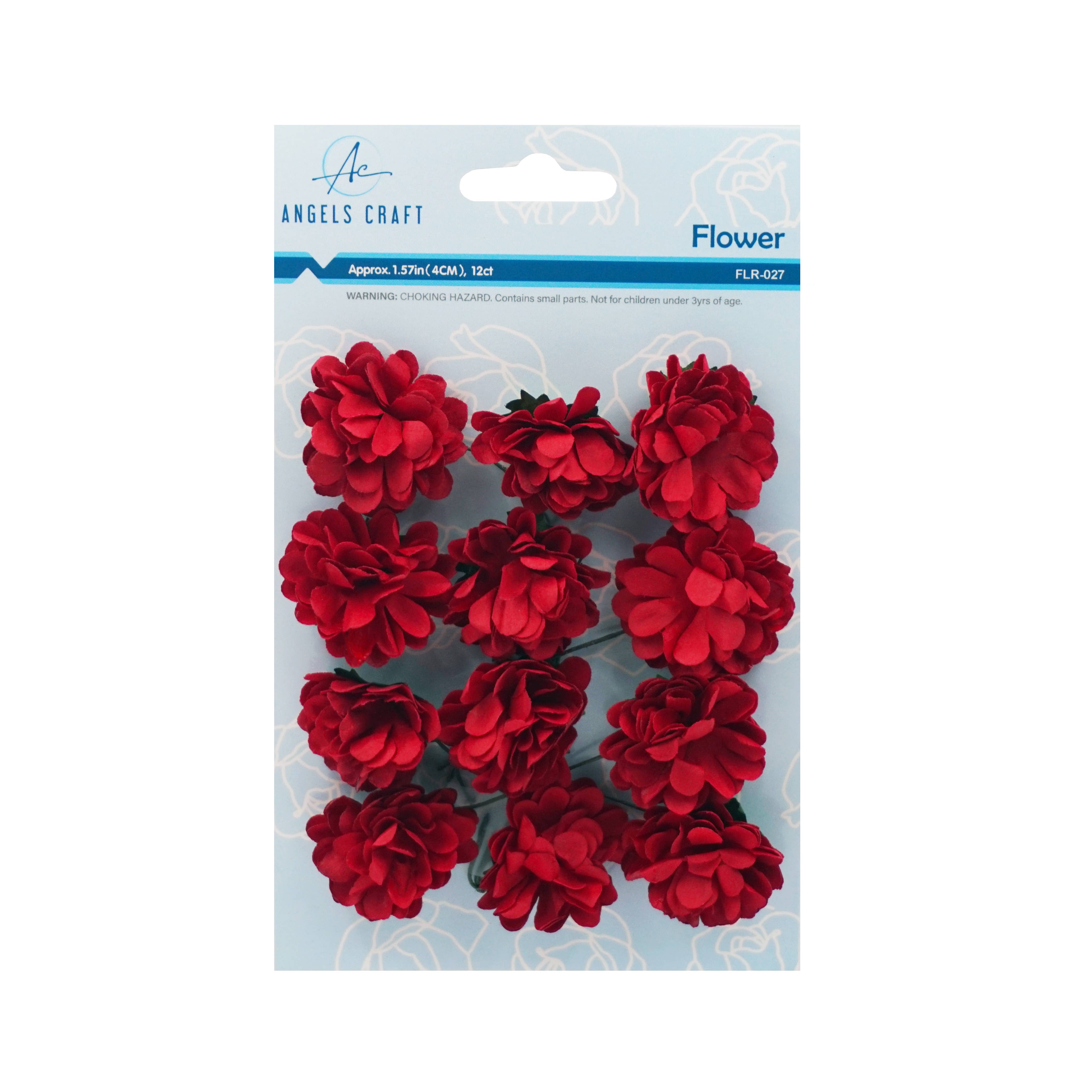 Angels Craft - Venta al por mayor Flores artificiales - Flores de papel (Zinnia) con alambre, 12 quilates y 1,57 pulgadas7
