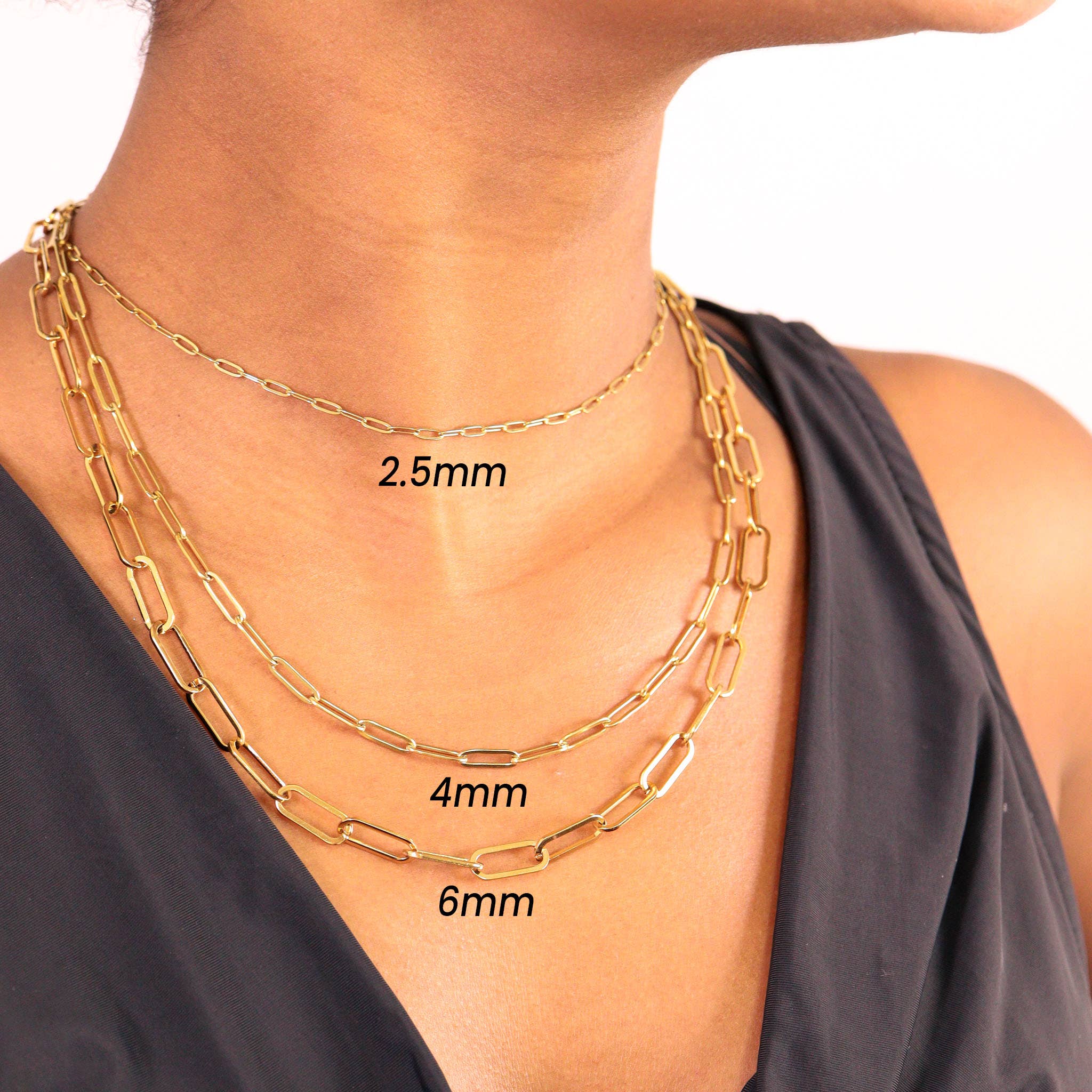 WJW - Wholesale Link & Chain Necklace - 18K Gold Paperclip Chain Necklace6