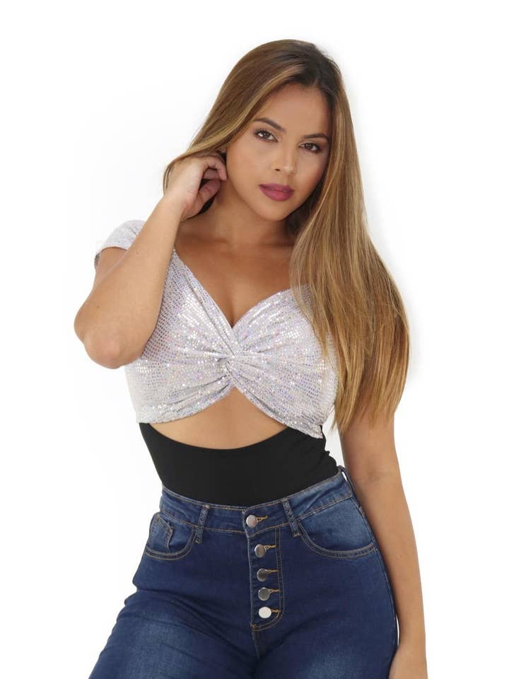 Body Hazel in lurex per la vendita all'ingrosso da parte di New Mode