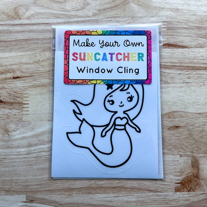 Calenlou Crafts - Wholesale DIY Craft Kit - Kids - Mermaid Suncatcher Sticker Craft Kit for Kids