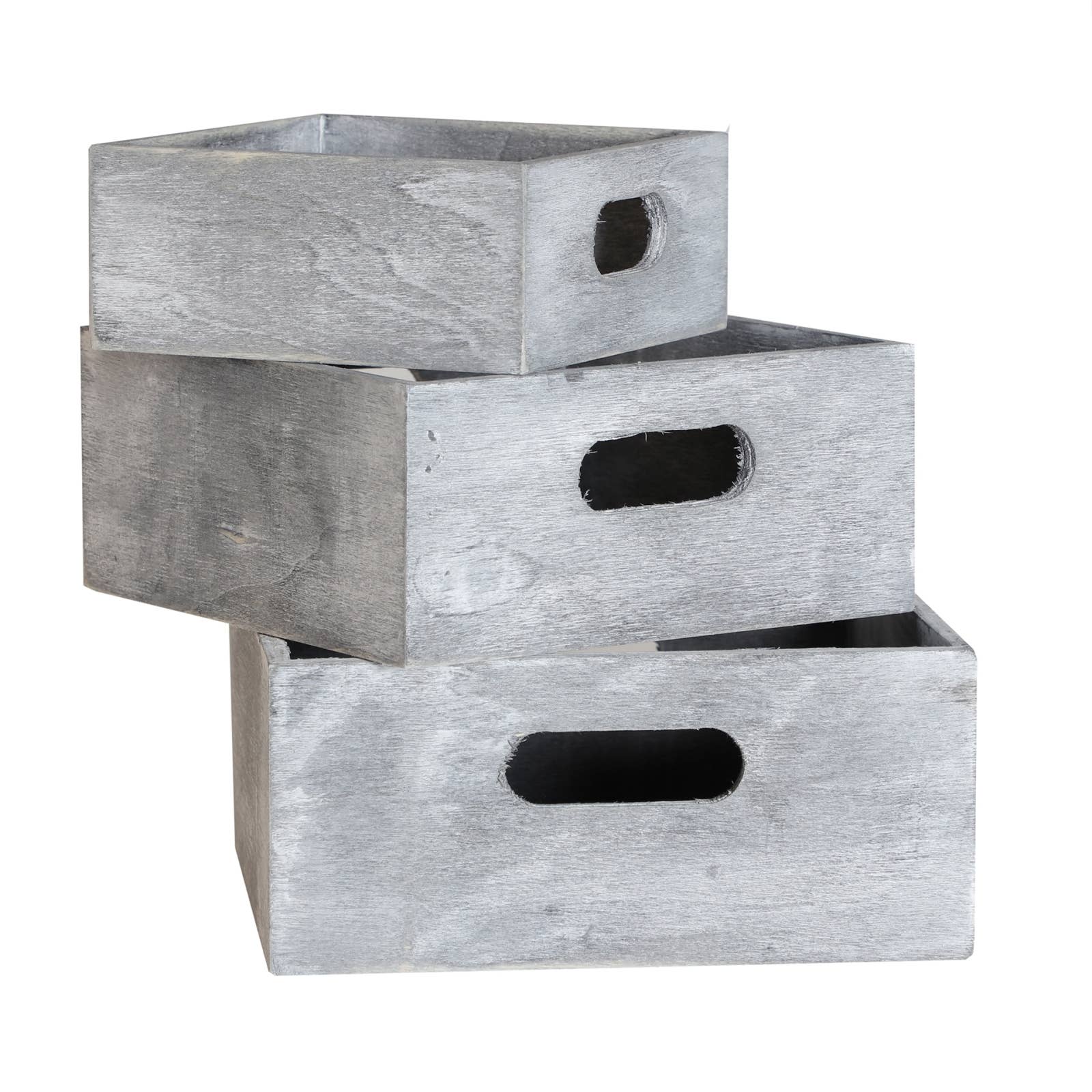 B&B - Vente Boîtes décoratives - Boîte J/3, En Bois De Peuplier, De Couleur Grise, De 20X20X9cm0