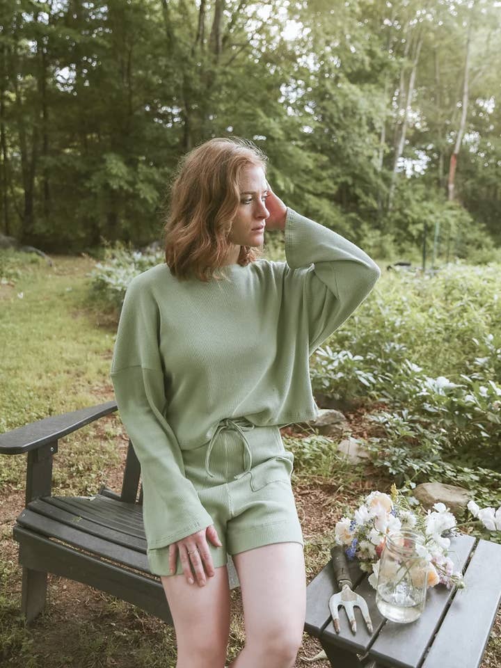 Campbell Organic Cotton Waffle Knit Top for wholesale by fern+daisy