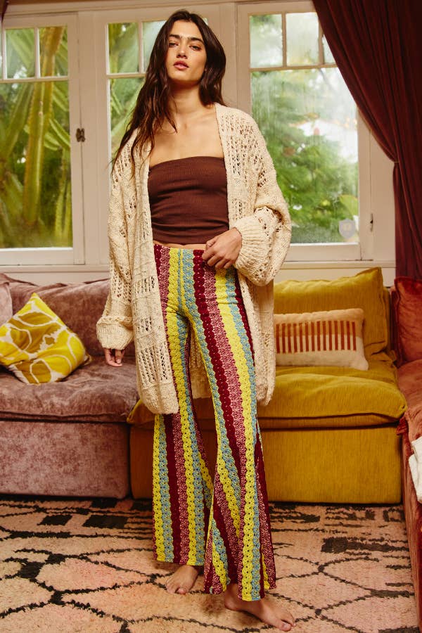 BUCKETLIST INC - Wholesale Cardigan - Women's - IT1389 -Holes Pattern Oversized Cardigan17