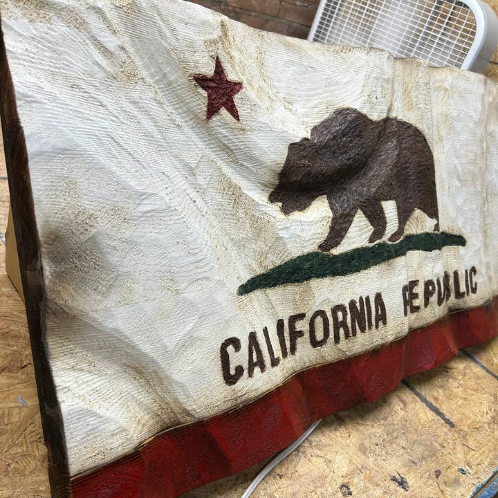 Schmedic Woodworking - Wholesale Sign - Wood Wavy California State Flag