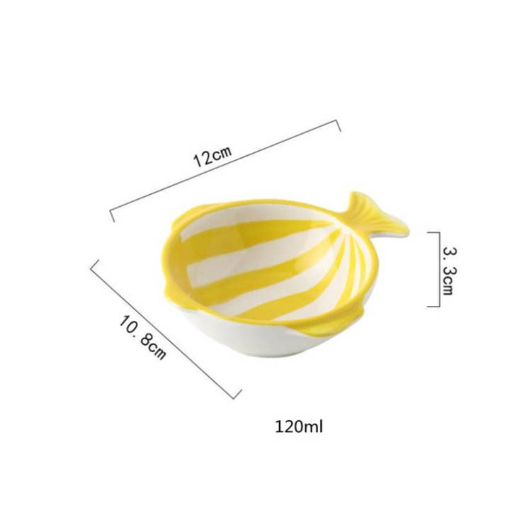 Homerely (We Cover All Import Duties) - Wholesale Dinner Plate - Hand Printed Fish Shape Ceramic Plate6