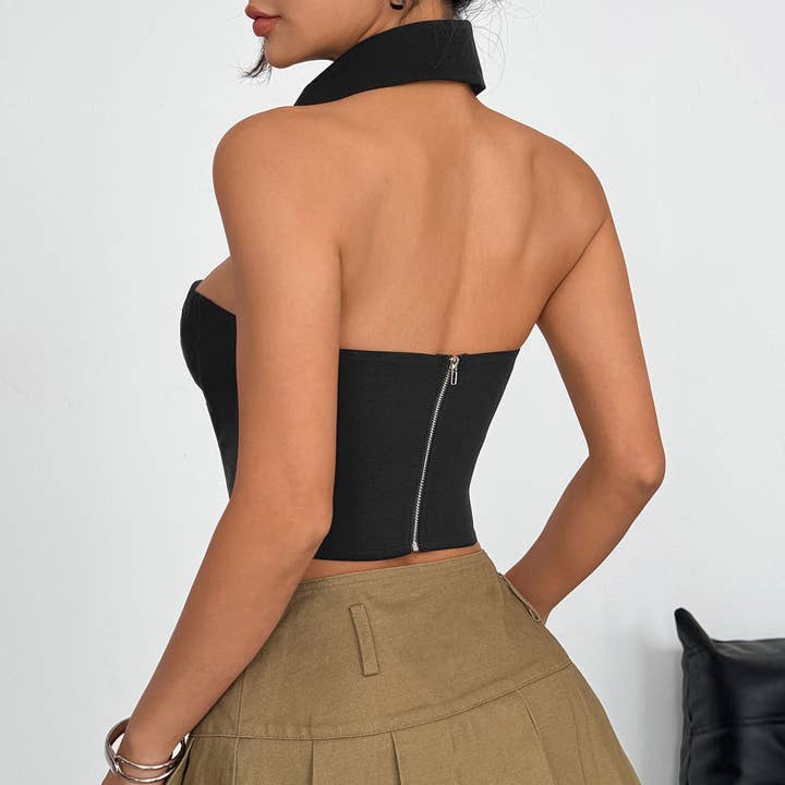 Marayn - Wholesale Corset – Women′s - Leopard Halter Corset Top Wild Sexy19