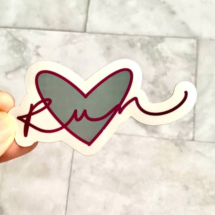 Run Heart sticker for wholesale by Pen and Paces