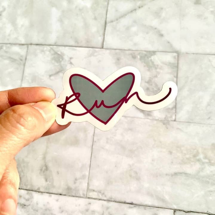 Run Heart sticker for wholesale by Pen and Paces