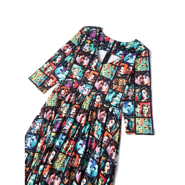Dolly & Dotty - Wholesale Dress - Women's - Billie Long Sleeved Dress in Black Vintage Comic Print
