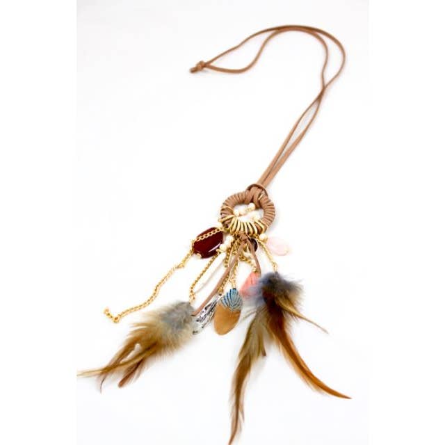 Fjäder Dinglande Läderhalsband -The Classics Collection- N2-743 för wholesale av LIZOU