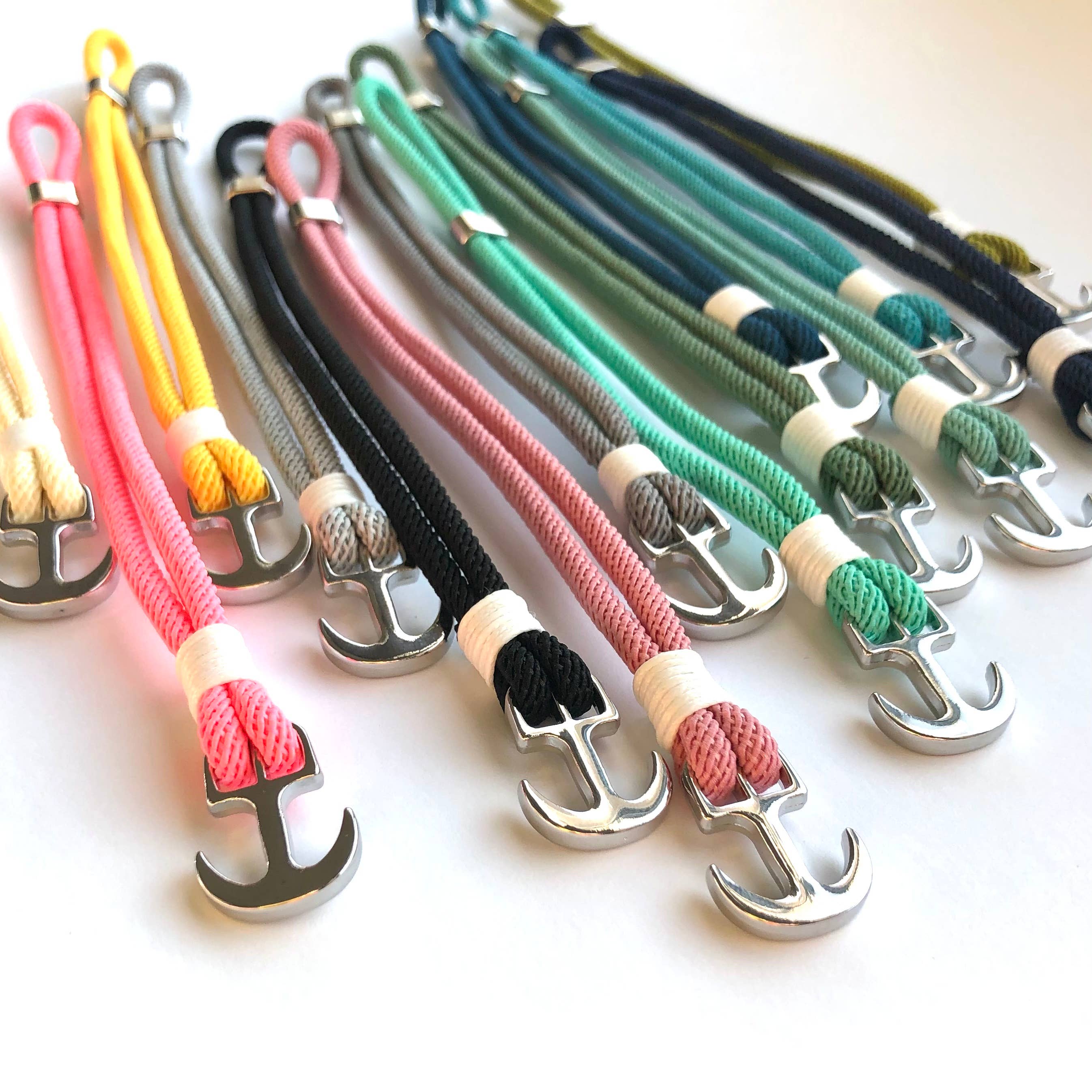 GreenWave - Vente Bracelet tissé/tressé - Bracelet en corde nautique avec fermeture ancre10