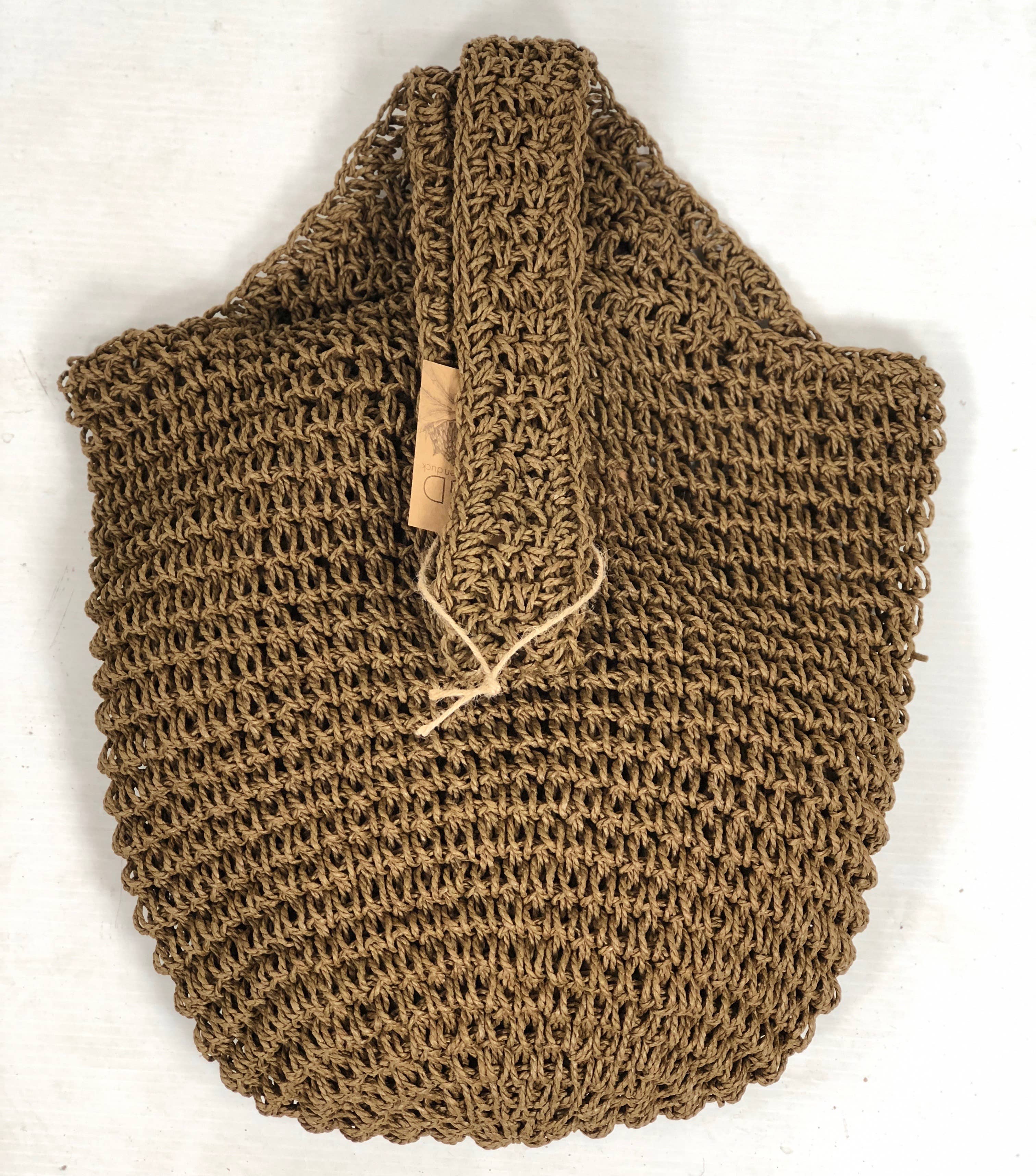 Apple Green Duck - Vendita all'ingrosso Tracolla - Donna - Borsa a tracolla in spago di carta spesso lavorata a mano3