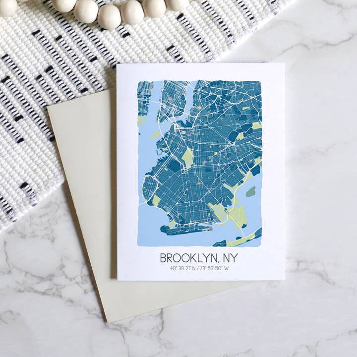 Sparks House Co. - Wholesale Stationery/Notecard Set - Brooklyn New York city map notecards, custom city cards7