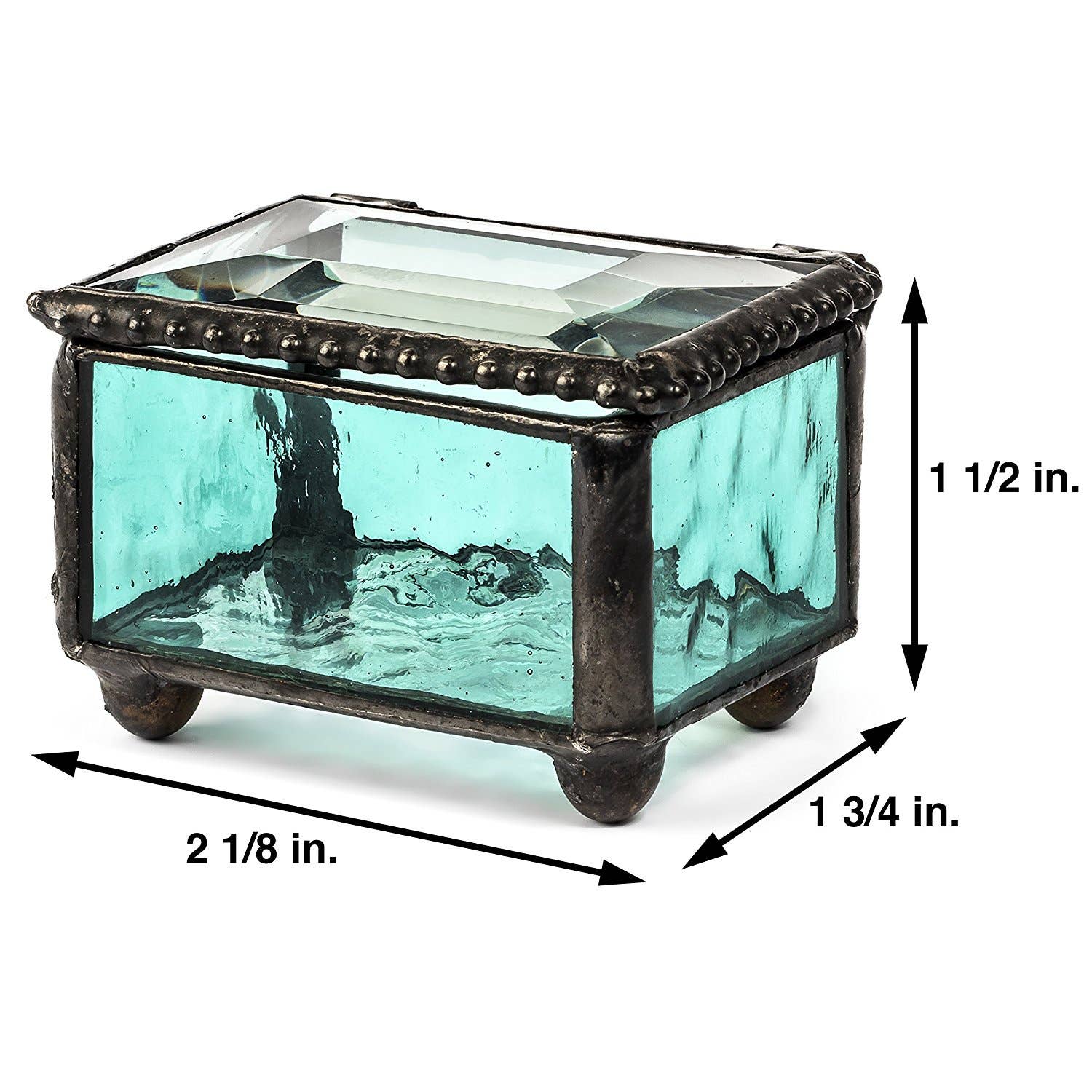 J Devlin Glass Art & Bert Anderson Collection - Wholesale Jewelry Box/Organizer - Small Stained Glass Ring Box J Devlin Box 325 Series6