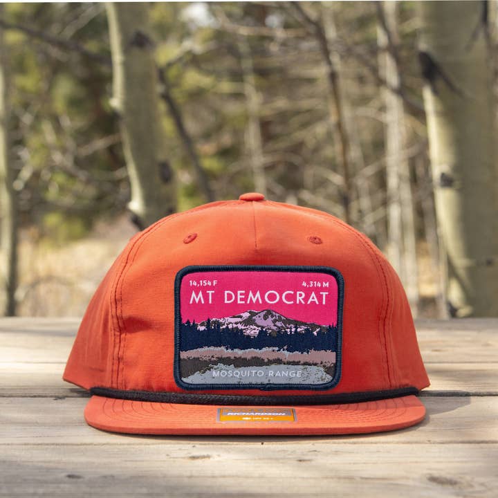 Hinterland Outdoors - Wholesale Flat Brim Cap - Unisex - Mount Democrat Colorado 14er Rope Hat1