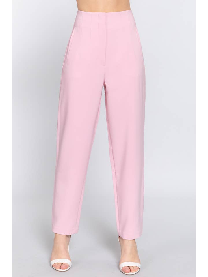 Active Basic | Active USA - Wholesale Pants - Women's - High Waist Pintuck Detail Long Pants11