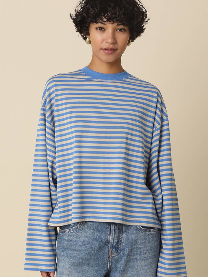 Anna Stripe Long-Sleeve Top for wholesale by Olivaceous