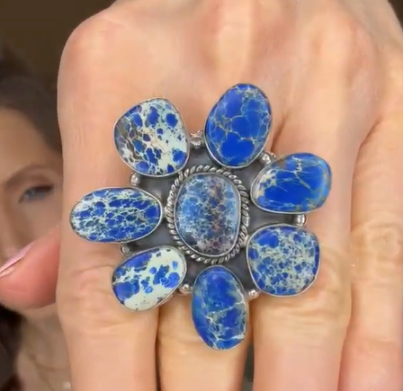 Krush Kandy - Wholesale Cocktail/Statement Ring - Desert Heat Jasper Cluster Rings MADE TO ORDER2