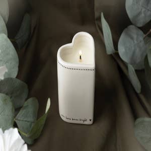 Small Clay Heart Soy Candle in White  Heart candle, Candles, Long burning  candles