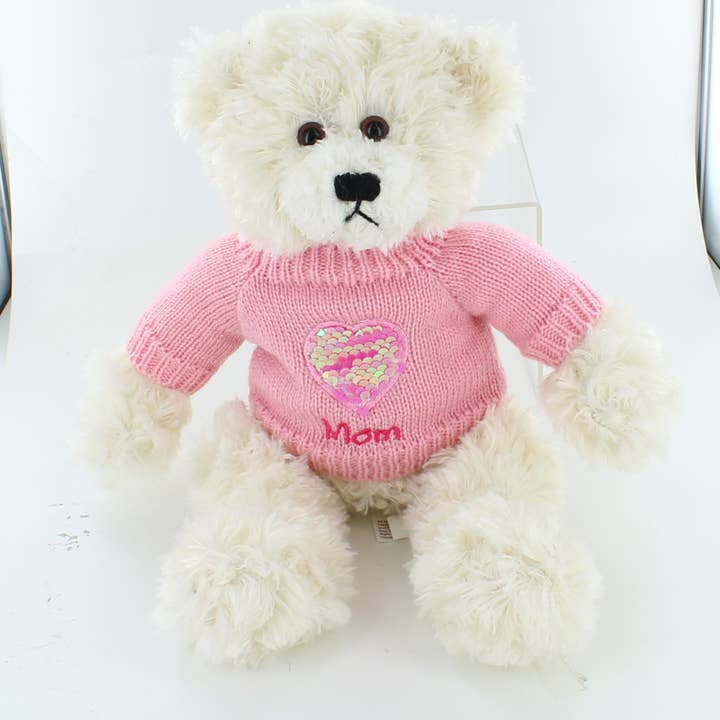 Plushland – Großhandel Kuschel-/Plüschtier – Kind & Baby – Brandon Cream 12" Mama-Pullover Bär