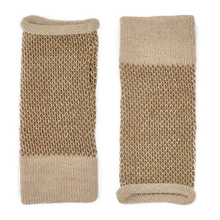 Camel Interwoven Alpaca handschoenen voor wholesale door SLATE + SALT