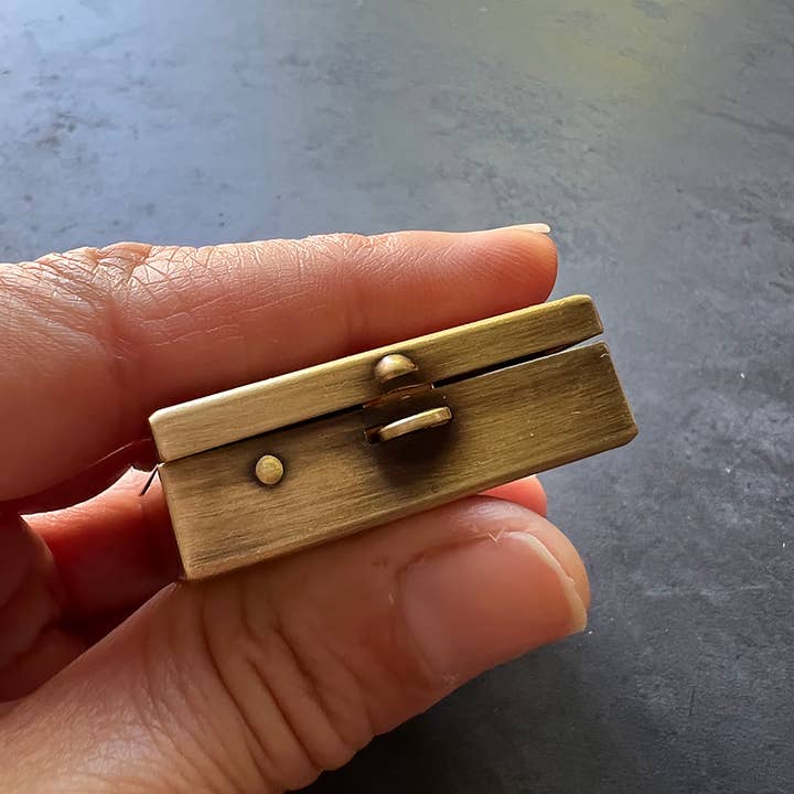 Metal Cloth & Wood - Wholesale Decorative Box - Clean and Simple 1.5" Square Brass Pill or Trinket Box
