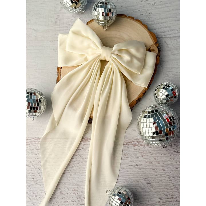 The Hair Bow Company - Vente Nœud pour cheveux – enfant - Nœuds Coquette en Satin - Pince Française - 20 cm5